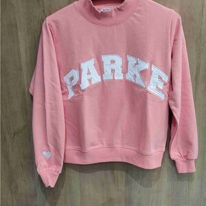 Parke Soft Pink Crew Sweatshirt with Heart Detail